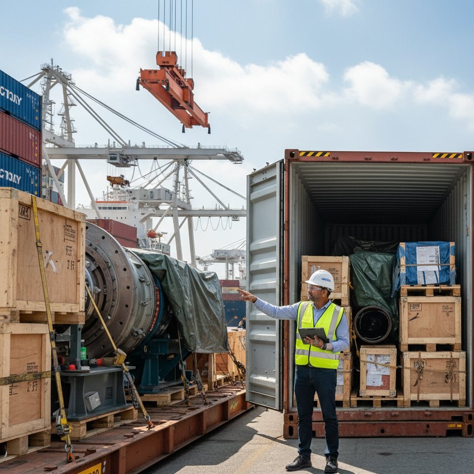 Inspección de carga proyecto en terminal portuaria